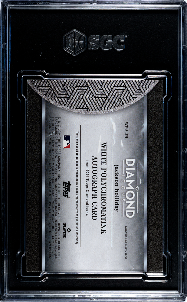 2024 Topps Diamond Icons Jackson Holliday #WPA-JH White Auto Red Ink SGC 8