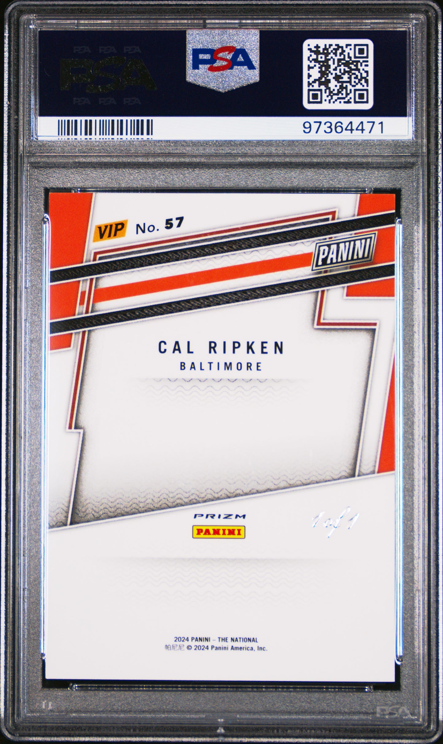 2024 Panini National Sports Collectors Vip Gold Cal Ripken #57 Black 1/1 PSA 9