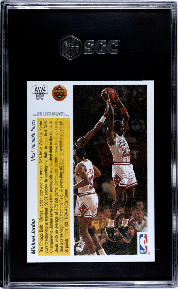 1991 Upper Deck Michael Jordan #AW4 Award Winner Hologram SGC 6