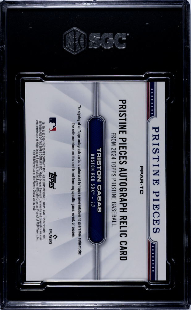 2024 Topps Pristine Triston Casas #PPAR-TC Pieces Autograph Relic SGC 9.5