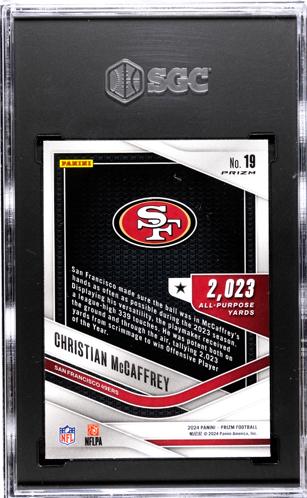 2024 Panini Prizm Christian Mccaffrey #19 All Purpose No Huddle SGC 9.5