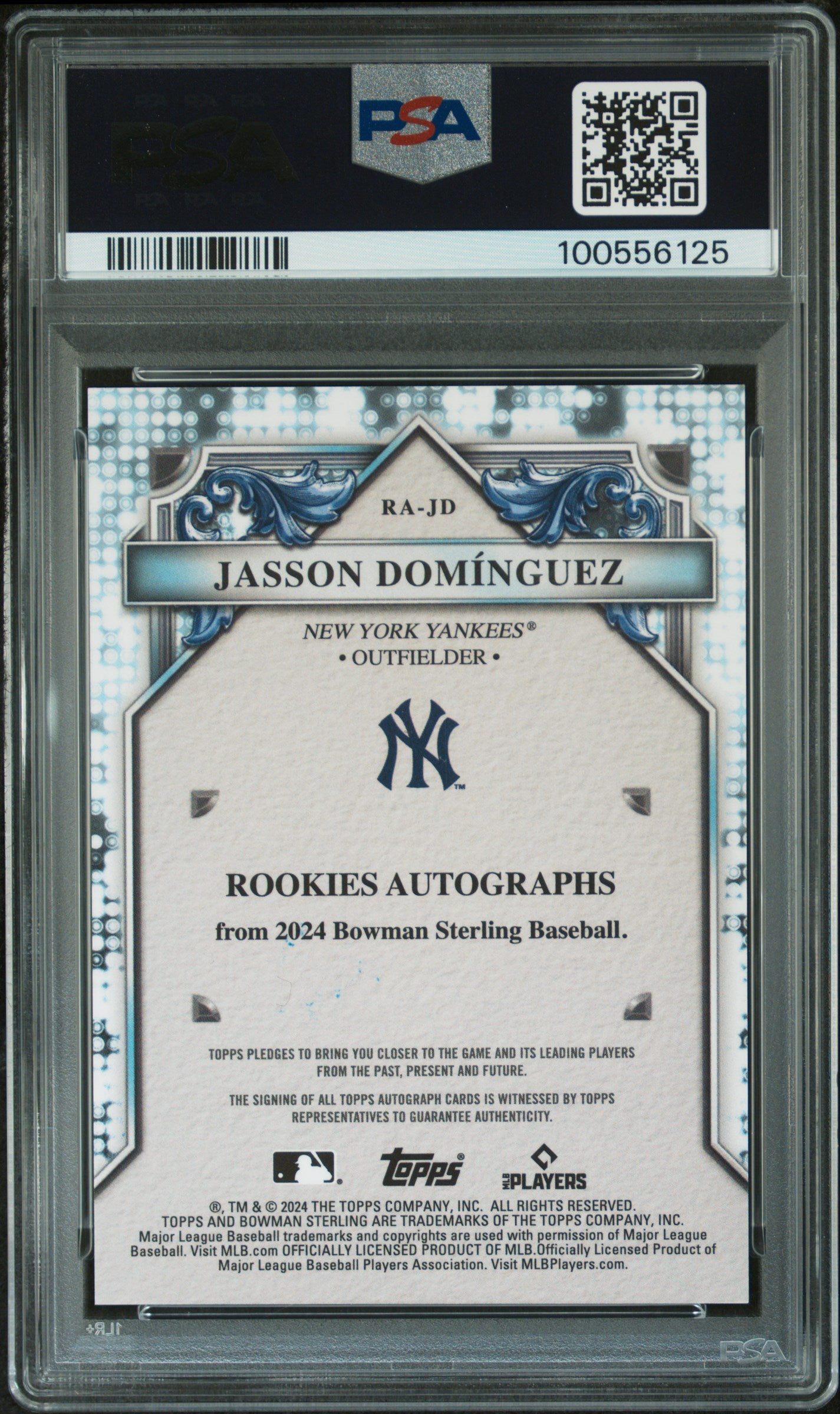 2024 Bowman Sterling Rookies Auto Jasson Dominguez #RAJD Black Lava 01/10 PSA 9