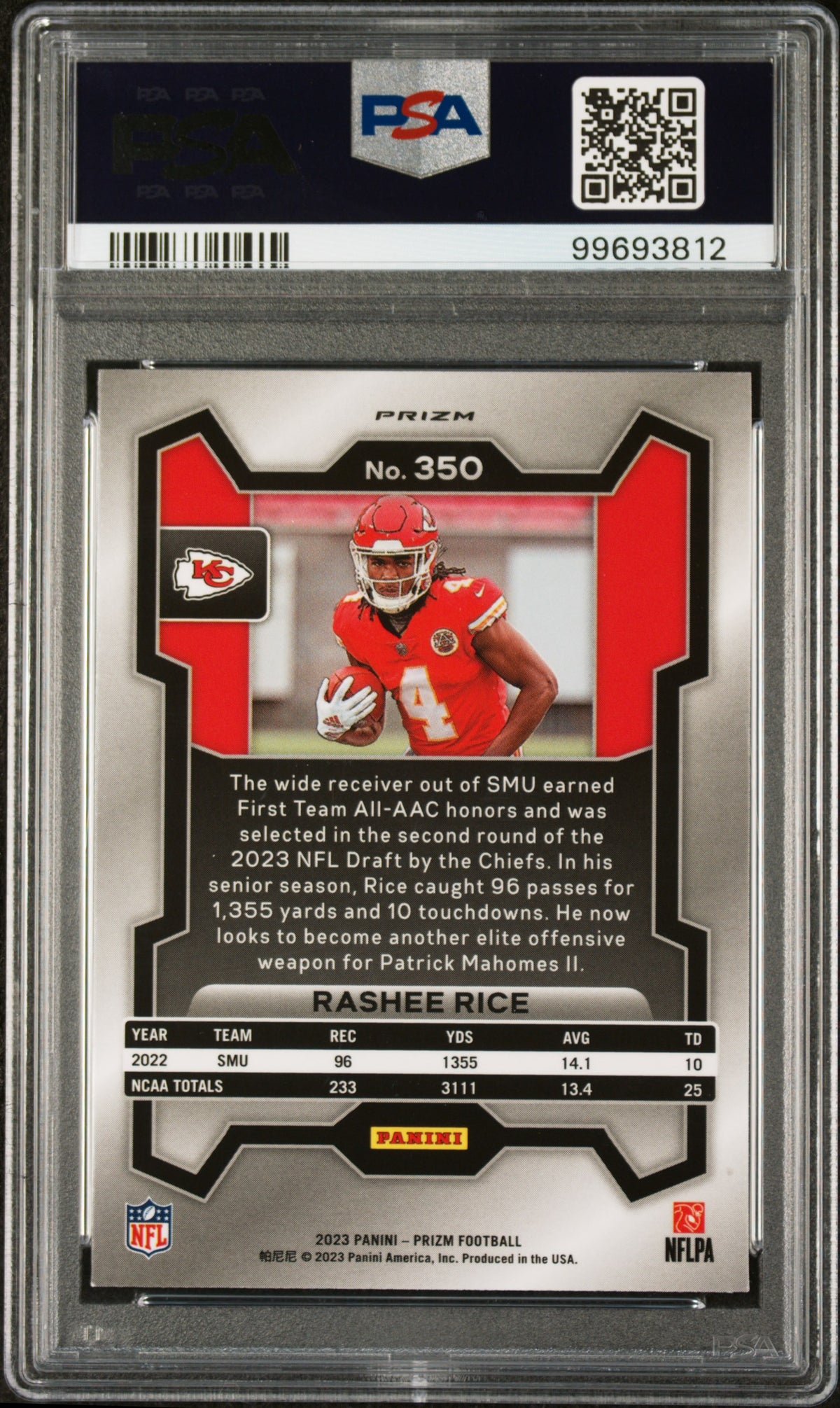 2023 Panini Prizm Rashee Rice #350 Lazer PSA 10