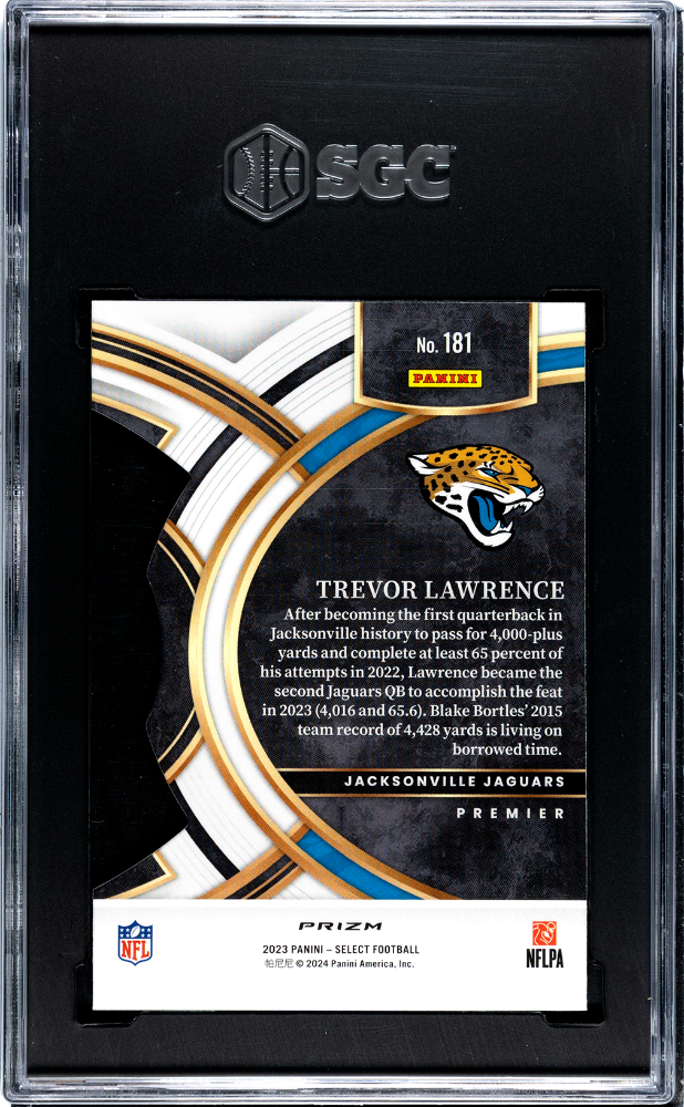 2023 Panini Select Trevor Lawrence #181 Black Red Die Cut Prizm SGC 9.5