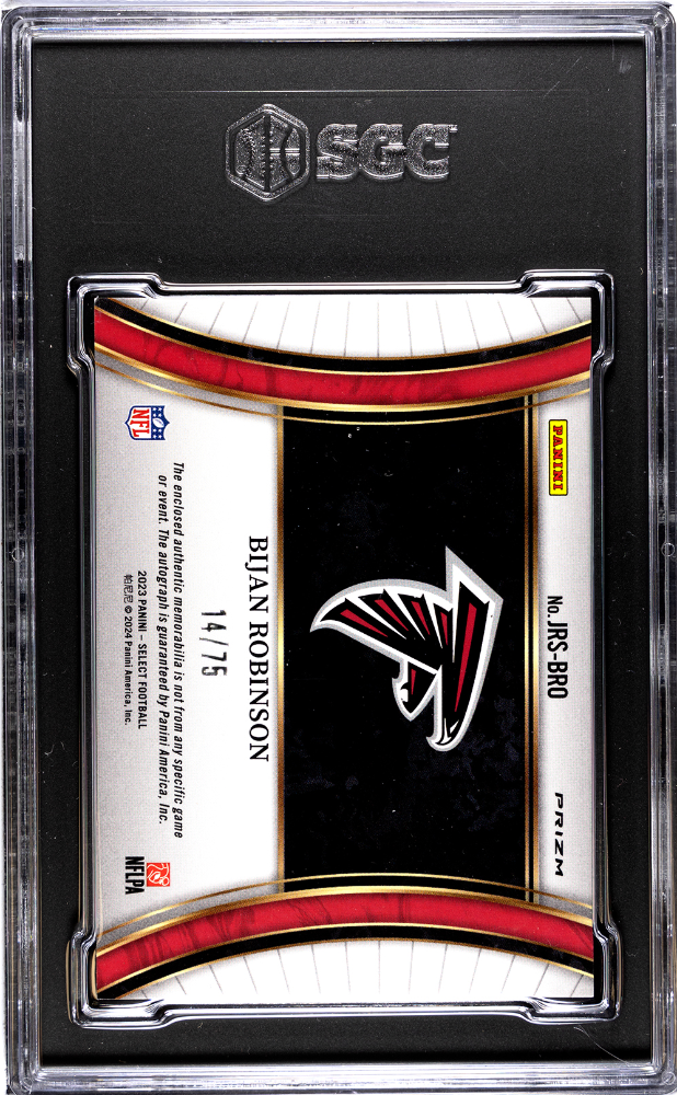 2023 Panini Select Bijan Robinson #JRS-BRO Jumbo Rookie White Prizm SGC 8.5