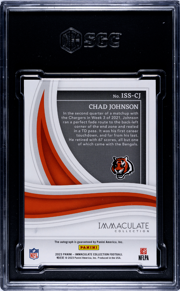 2023 Panini Immaculate Col. Chad Johnson #ISS-CJ Shadowbox Sigs. SGC 6