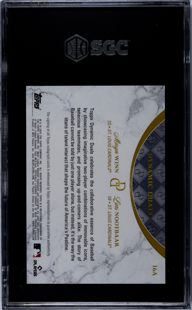 2024 Topps Dynamic Duals Nootbaar Winn #16A Auto Opal Foil SGC 9.5 Auto 10