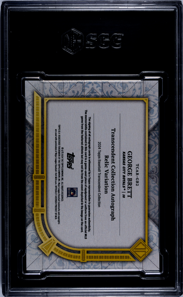 2024 Topps Transcendent George Brett #TCAR-GB2 Autograph Relic SGC 9.5