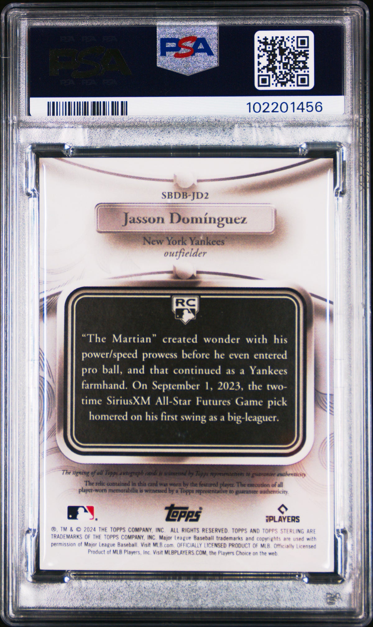 2024 Topps Sterling Debuts Auto Relics Jasson Dominguez #JD2 05/25 PSA 8