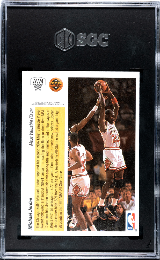 1991 Upper Deck Michael Jordan #AW4 Award Winner Hologram SGC 8