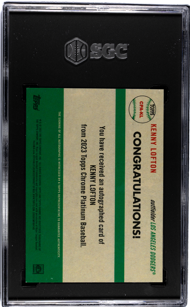 2023 Topps Chrome Platinum Kenny Lofton #CPA-KLRefractor SGC 9.5 Auto 10