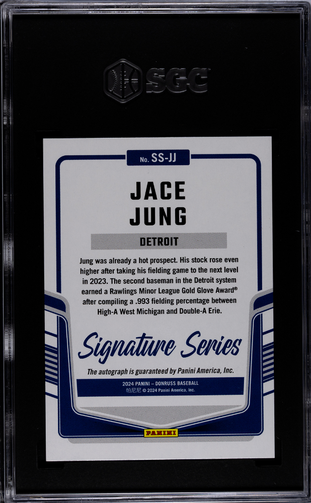 2024 Donruss Jace Jung #SS-JJ SIG. Series SGC 10 Auto 10