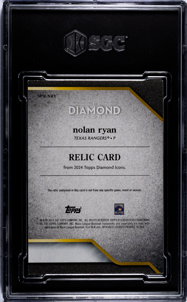 2024 Topps Diamond Icons Nolan Ryan #SPR-NRY Single Player Relic Red SGC 8.5