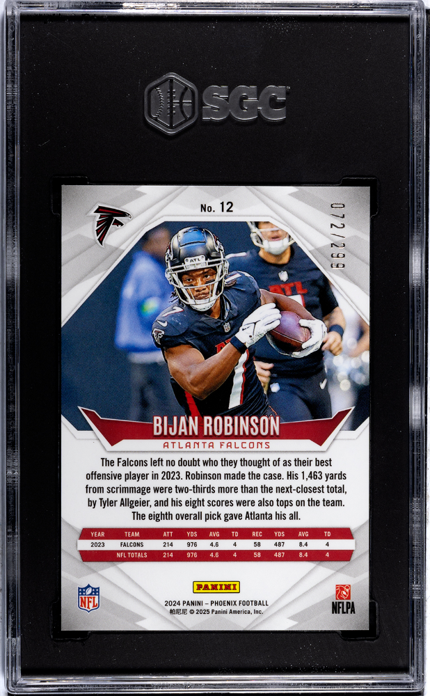 2024 Panini Phoenix Bijan Robinson #12 Red Fade SGC 10