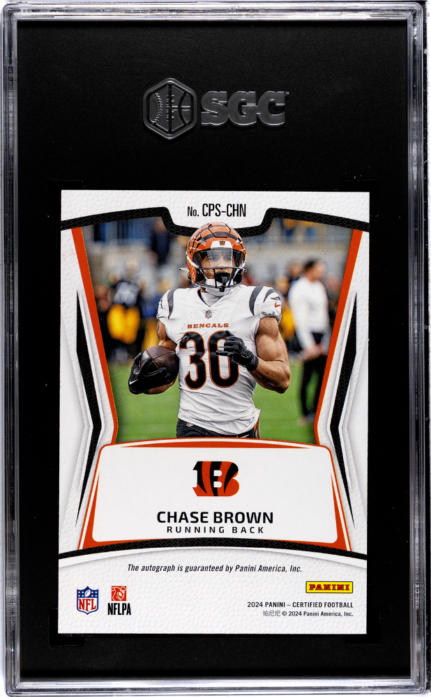 2024 Panini Certified Chase Brown #CPS-CHN Potential Sigs. Mirror Red SGC 10