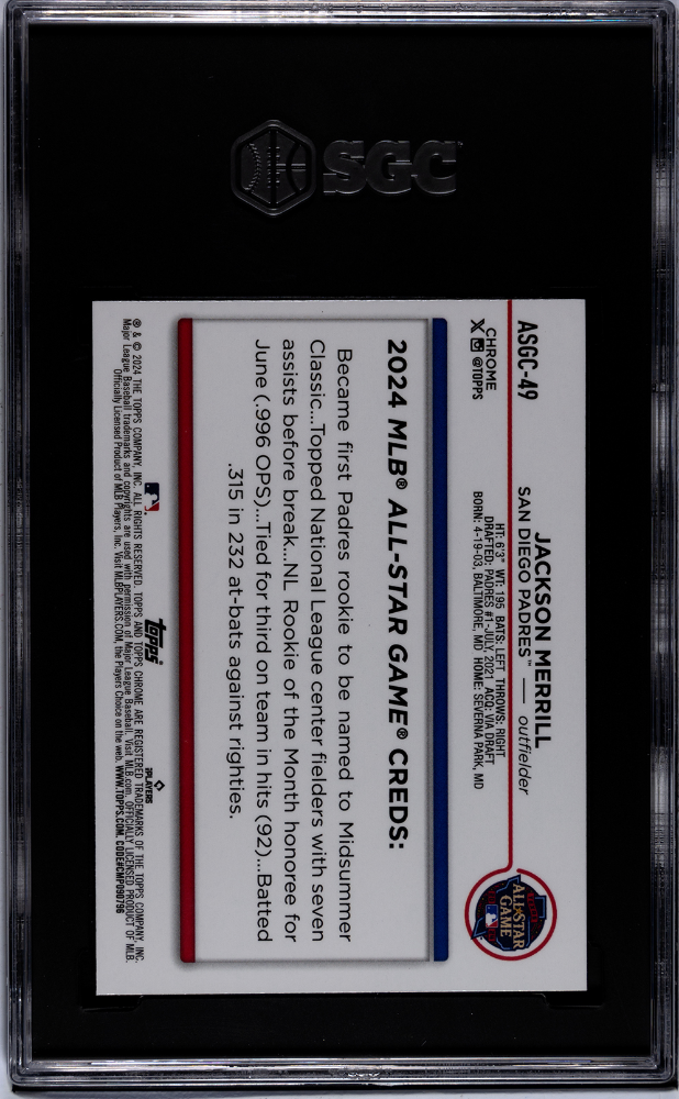 2024 Topps Chrome Update Jackson Merrill #ASGC-49 Asg SGC 9.5