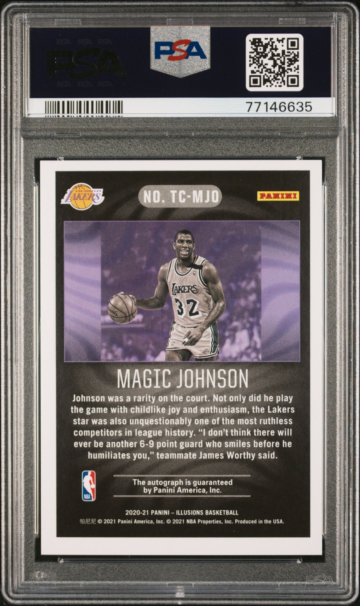 2020 Panini Illusions Trophy Collection Magic Johnson #TCMJO SIG. PSA 10