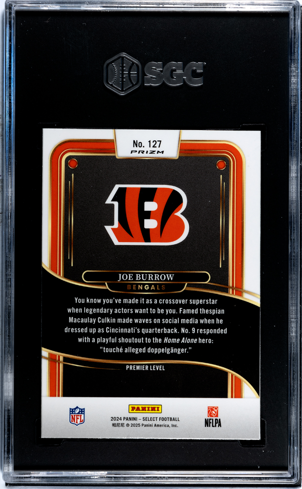 2024 Panini Select Joe Burrow #127 Black & Red Shock Prizm SGC 7