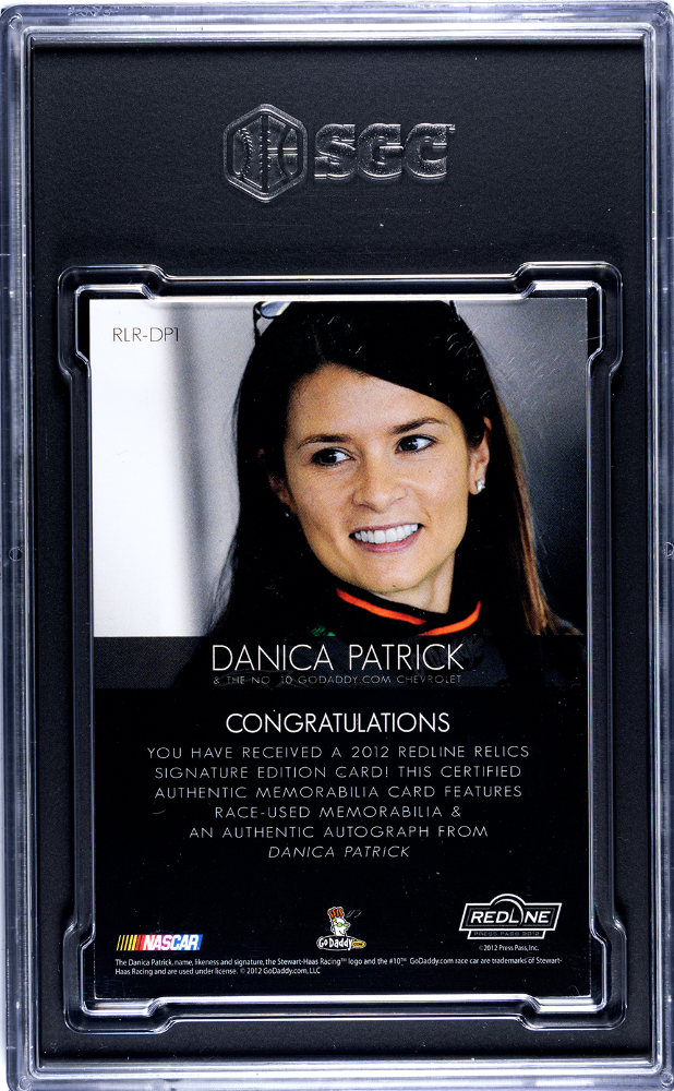 2012 Press Pass Redline Danica Patrick #RLR-DP1 Relic Autograph SGC 8.5