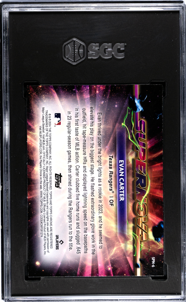2024 Topps Cosmic Chrome Evan Carter #SPN-6 Supernova SGC 10