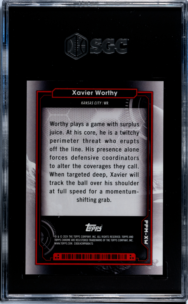 2024 Topps Cosmic Chrome Xavier Worthy #PPM-XW Planetary Pursuit Mercury SGC 10