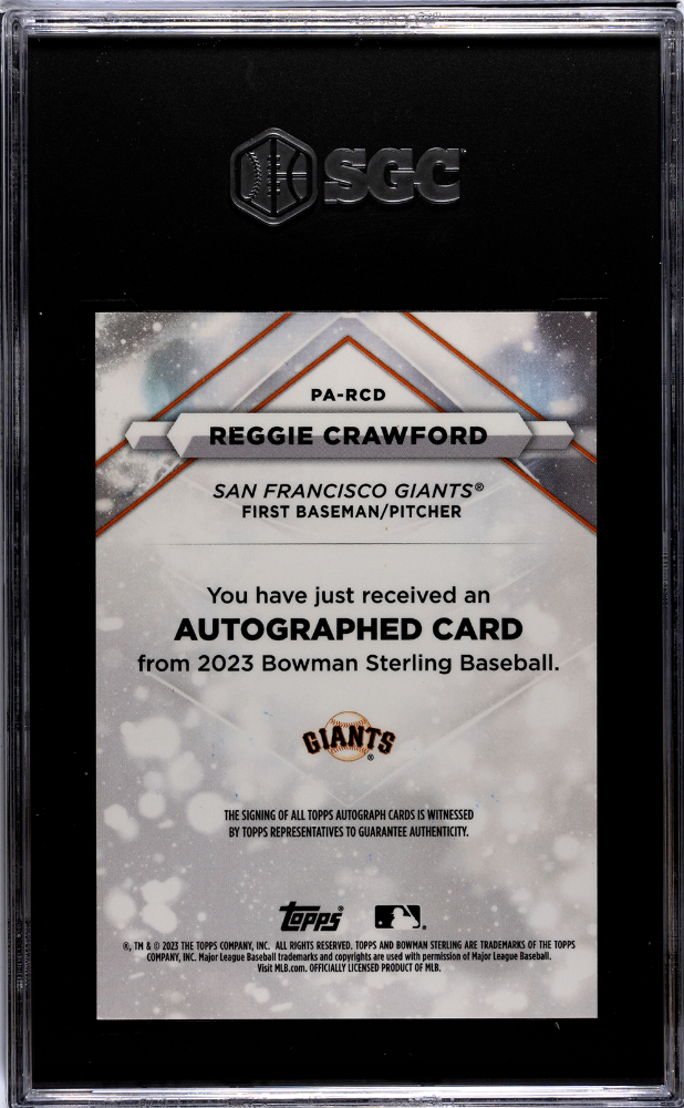 2023 Bowman Sterling Reggie Crawford #PA-RCD Pros. Orange Refractor SGC 9