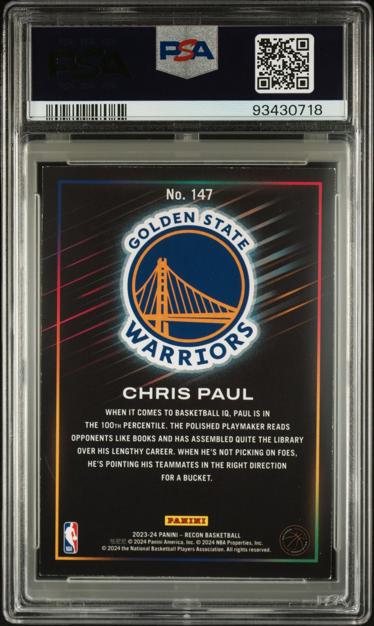 2023 Panini Recon Chris Paul #147 Bronze PSA 7