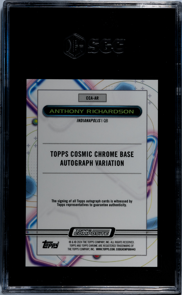 2023 Topps Composite Anthony Richardson #CCA-AR Gold Refractor SGC 9.5 Auto 10