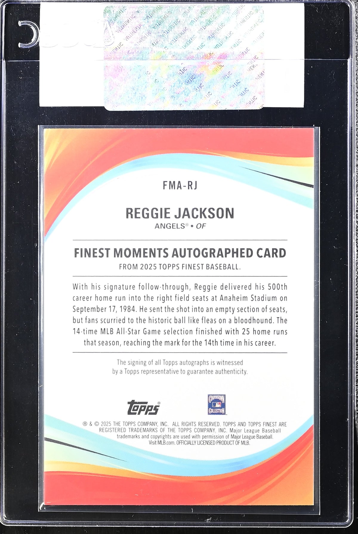 2025 Topps Reggie Jackson #FMA-RJ Green Refractor Finest Auto CGC Authentic