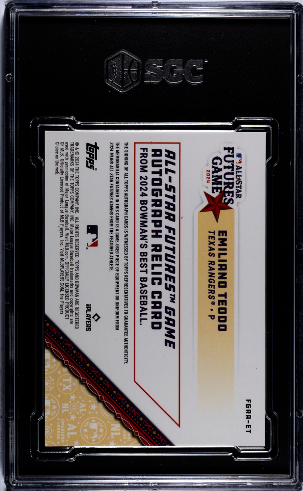 2024 Emiliano Teodo #FGRA-ET All Star Game Relic Red Refractor SGC 9 Auto 10