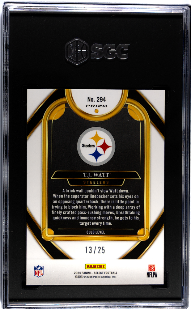 2024 Panini Select TJ Watt #294 Tie Dye Prizm SGC 9.5
