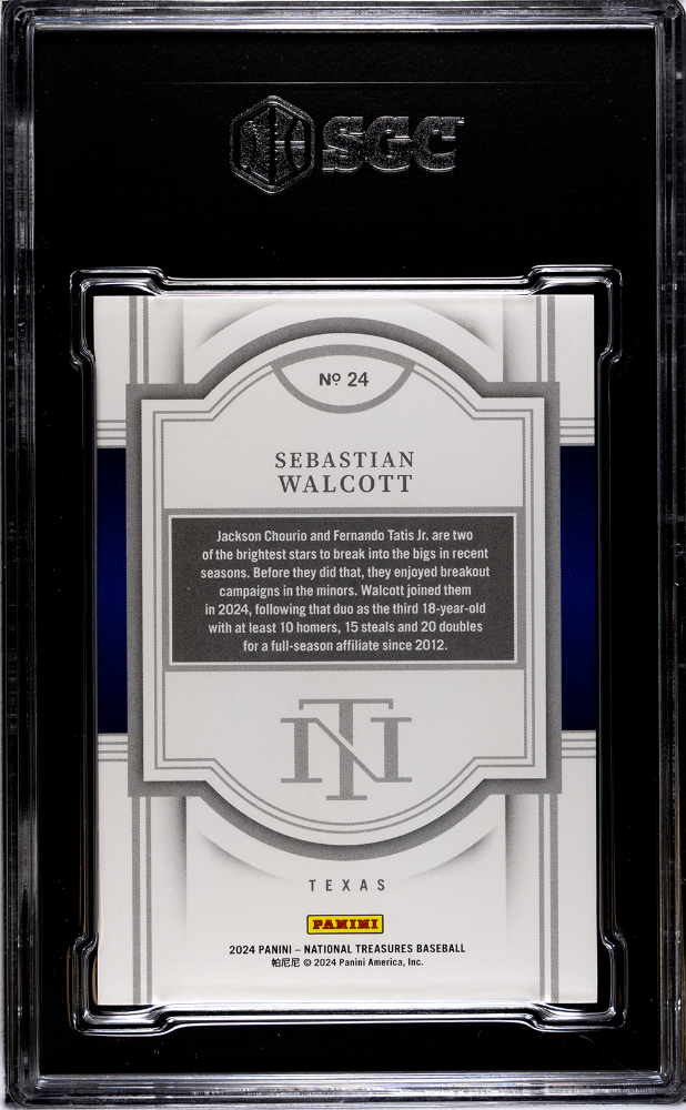2024 Panini National Treasures Sebastian Walcott #24 Holo Gold SGC 8.5