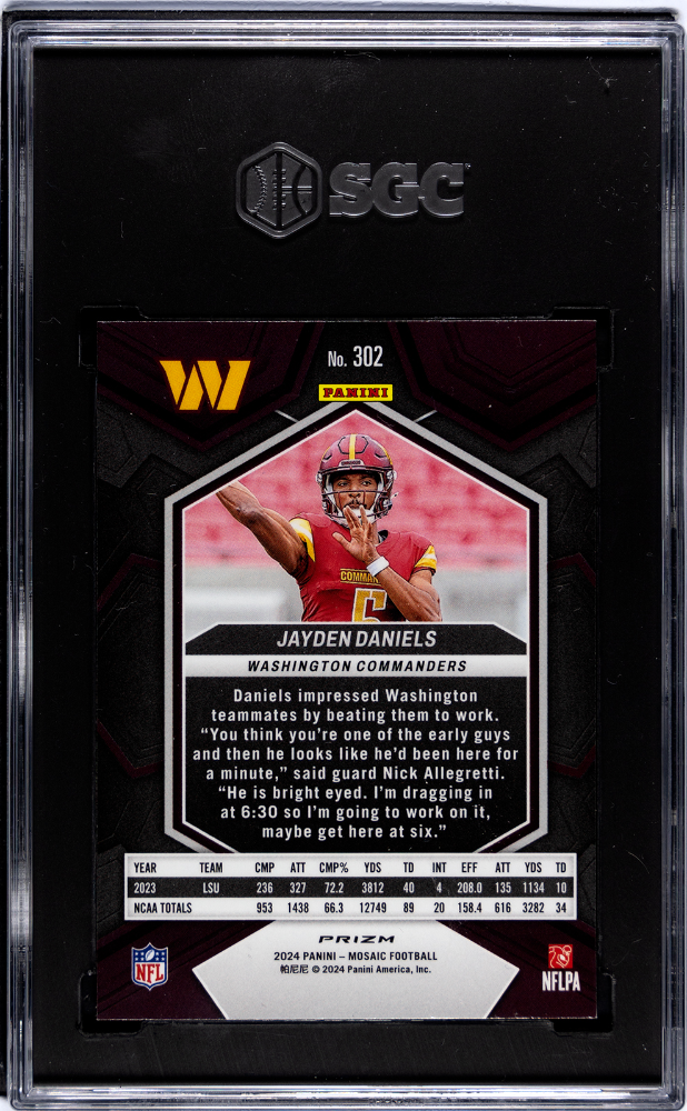 2024 Panini Mosaic Jayden Daniels #302 Silver Prizm SGC 9.5