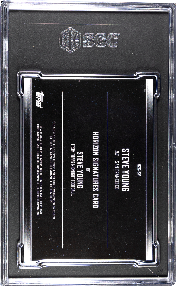 2024 Topps Midnight Steve Young #HZS-SY Horizon Sigs. Dusk SGC 9 Auto 10