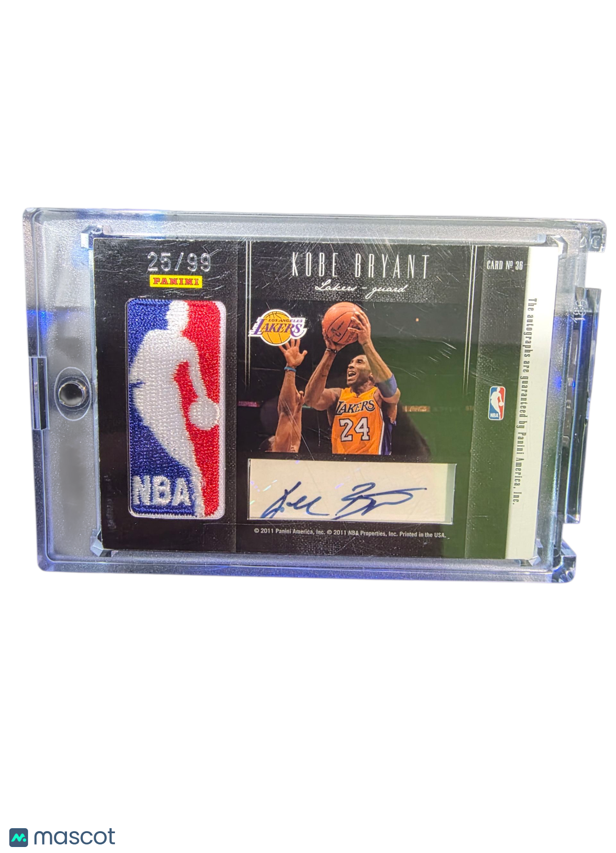 2011 Panini Passing the Torch Elgin Baylor Kobe Bryant 25/99 Patch Logoman