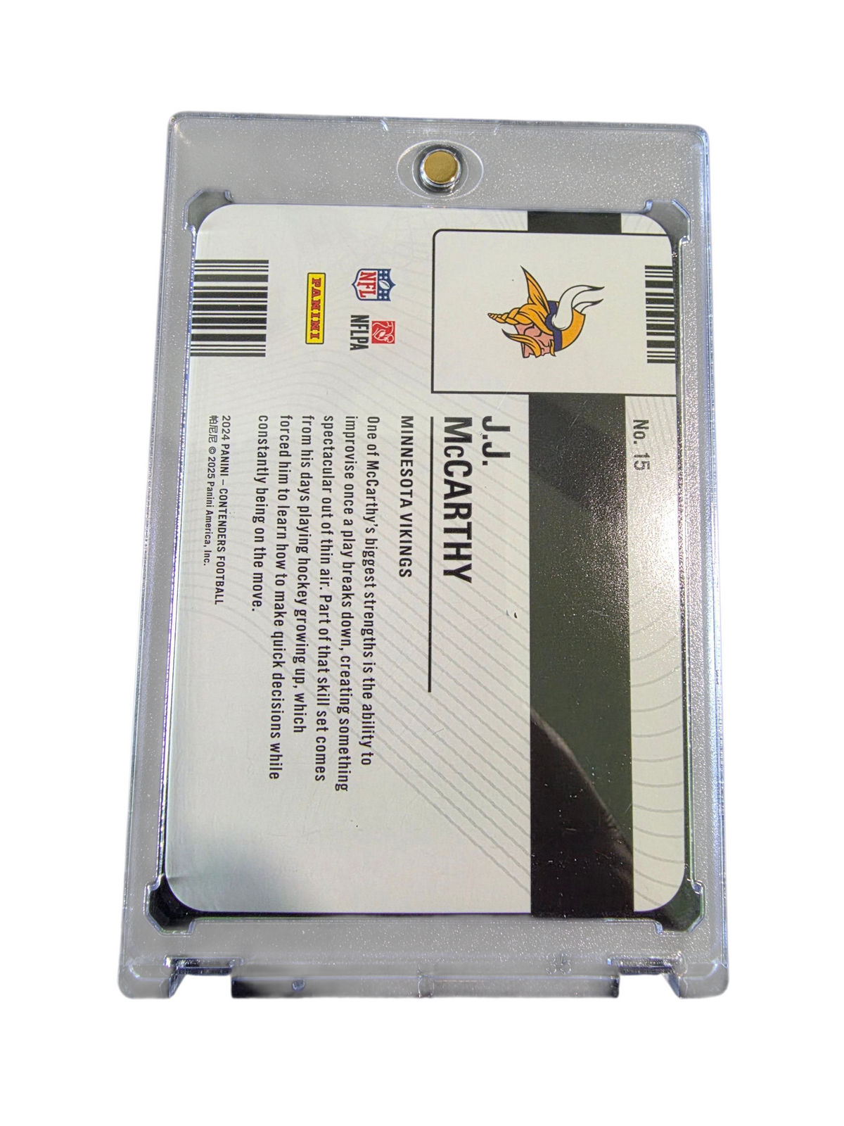 2025 Panini Contenders Permit to Dominate J.J. McCarthy #15