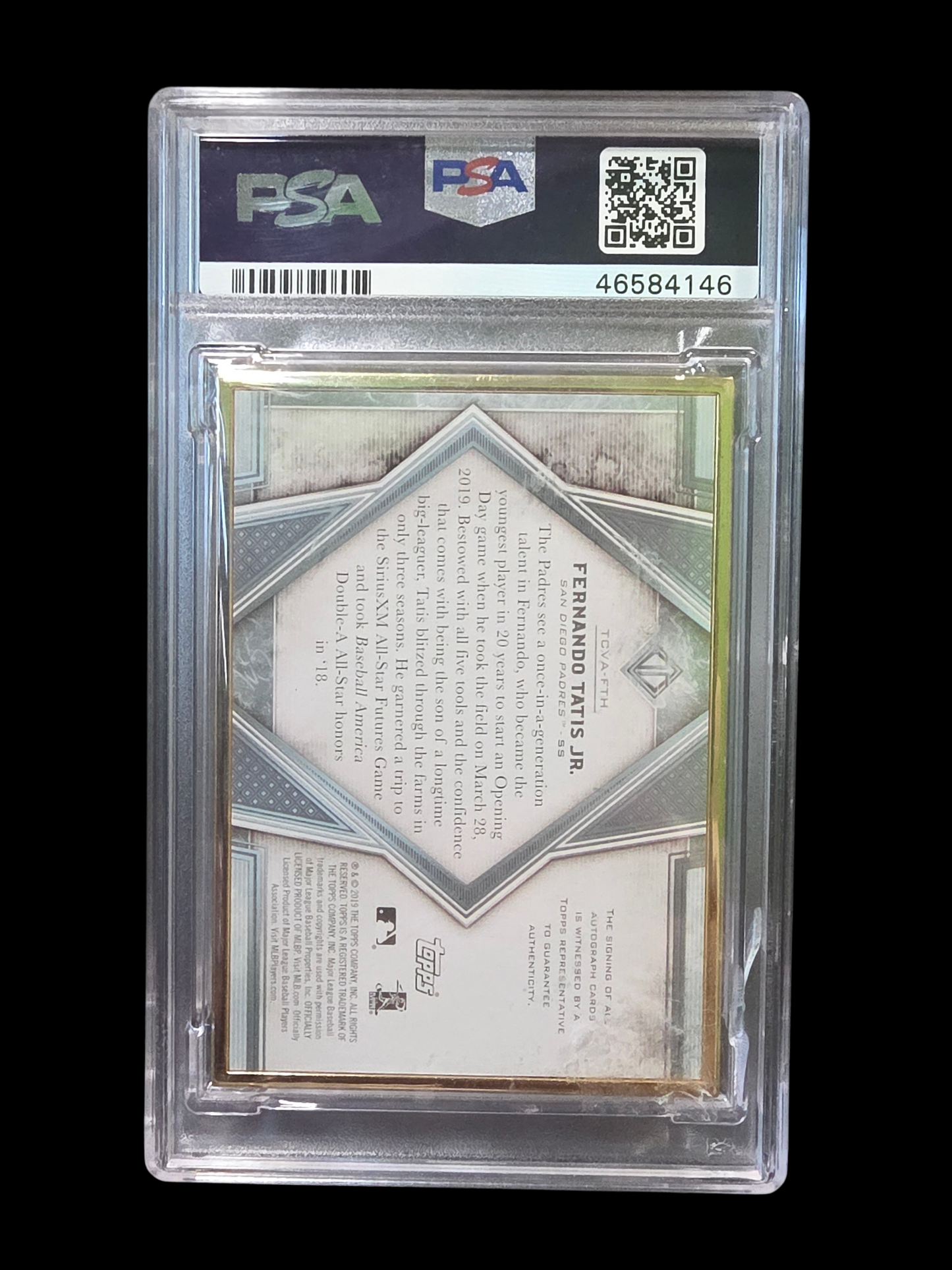 2019 Topps Transcendent Framed Auto Fernando Tatis JR.  Auto Var. PSA 10