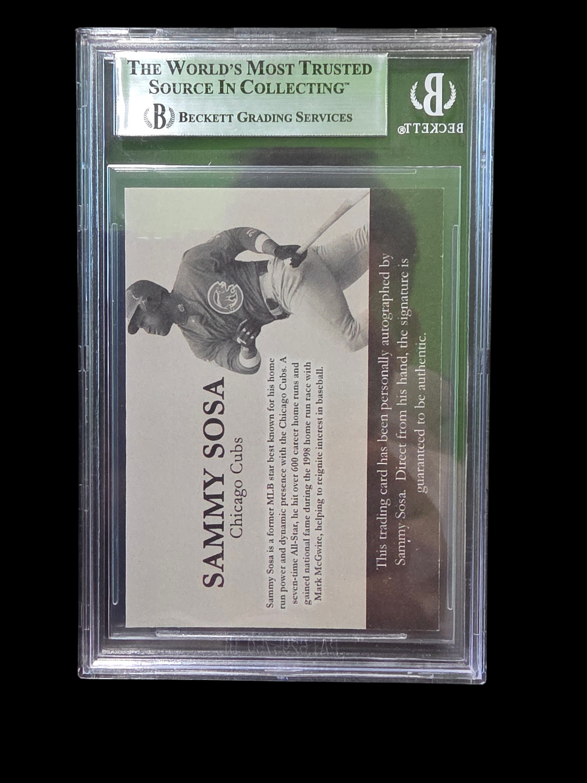 Sammy Sosa autograph Beckett certified