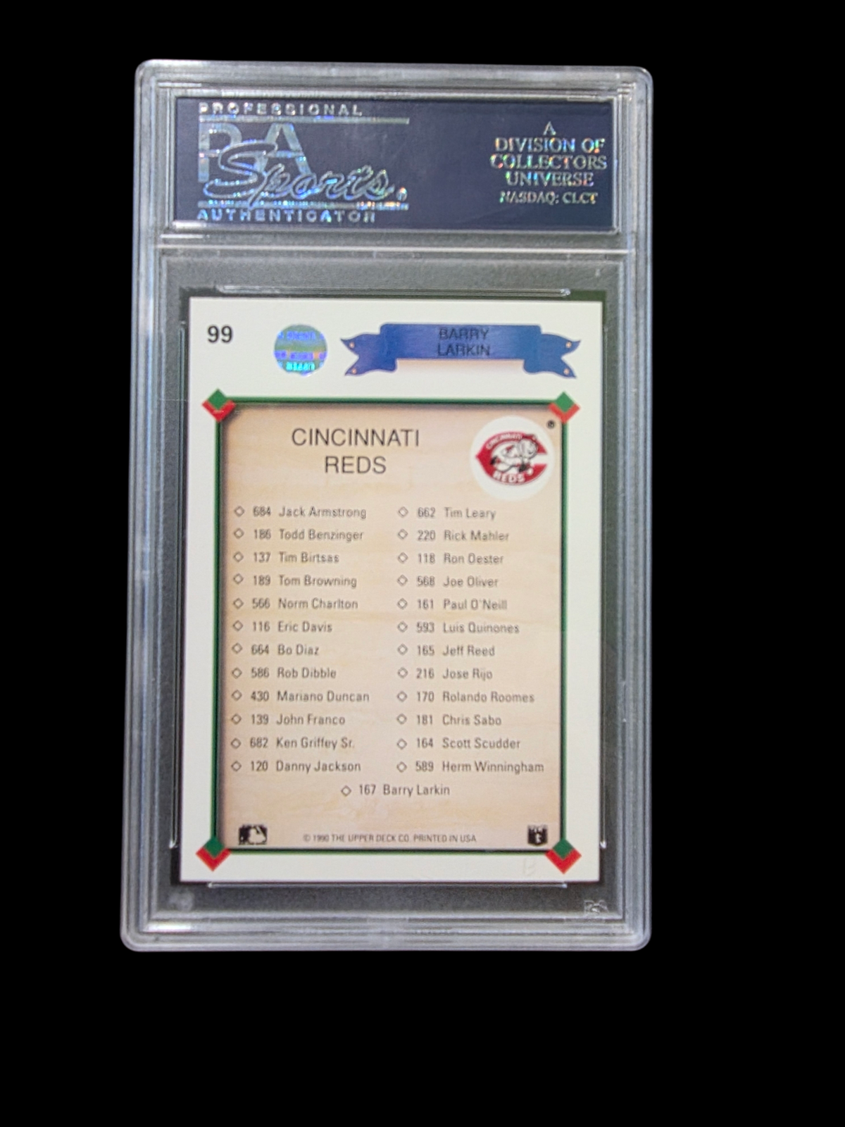 1990 Barry Larkin PSA A Auto A