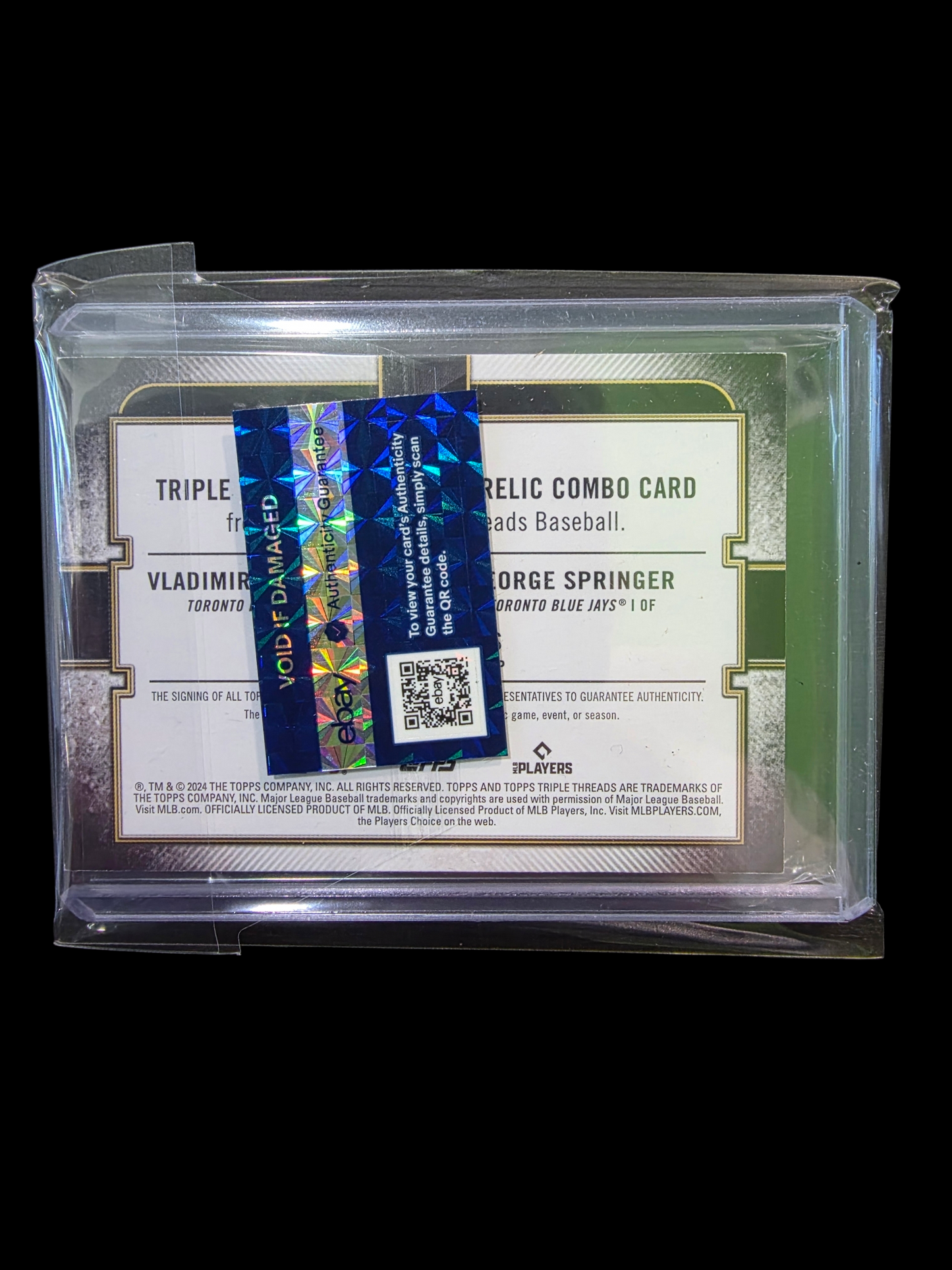 2024 Topps Triple Vladimir Jr. Bo Bichette George Springer Relic Patch 1/1