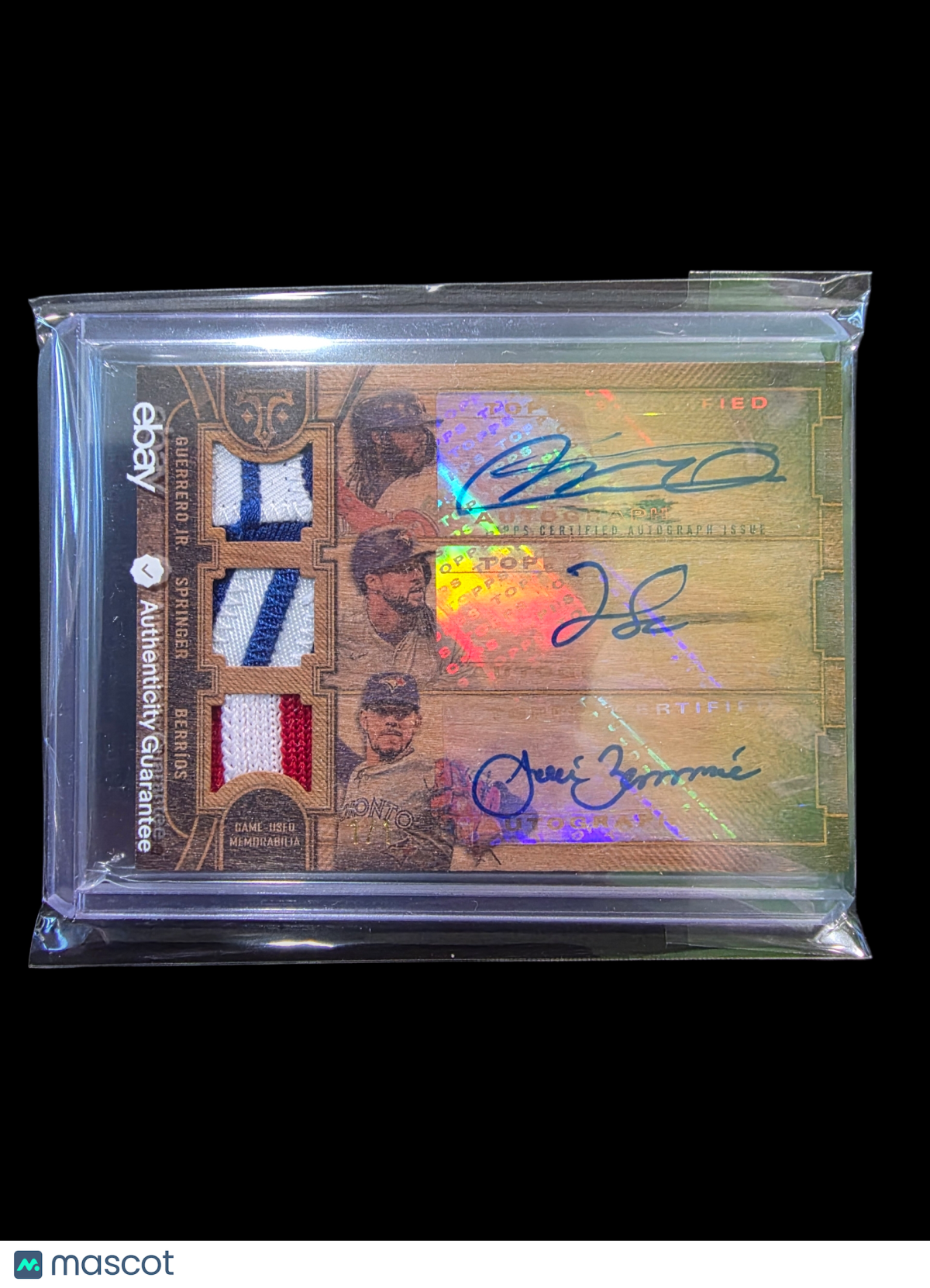 2024 Topps Triple Vladimir Jr. Bo Bichette George Springer Relic Patch 1/1