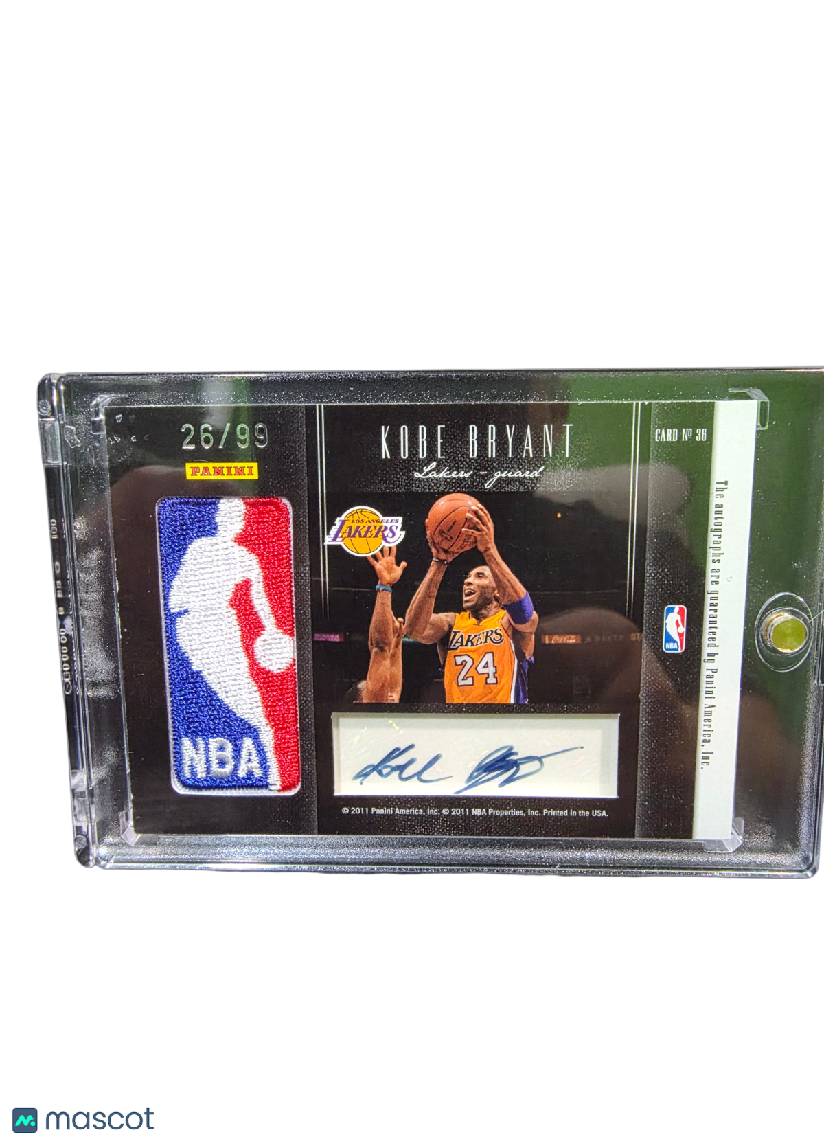 2011 Panini Passing the Torch Elgin Baylor Kobe Bryant 26/99 Patch
