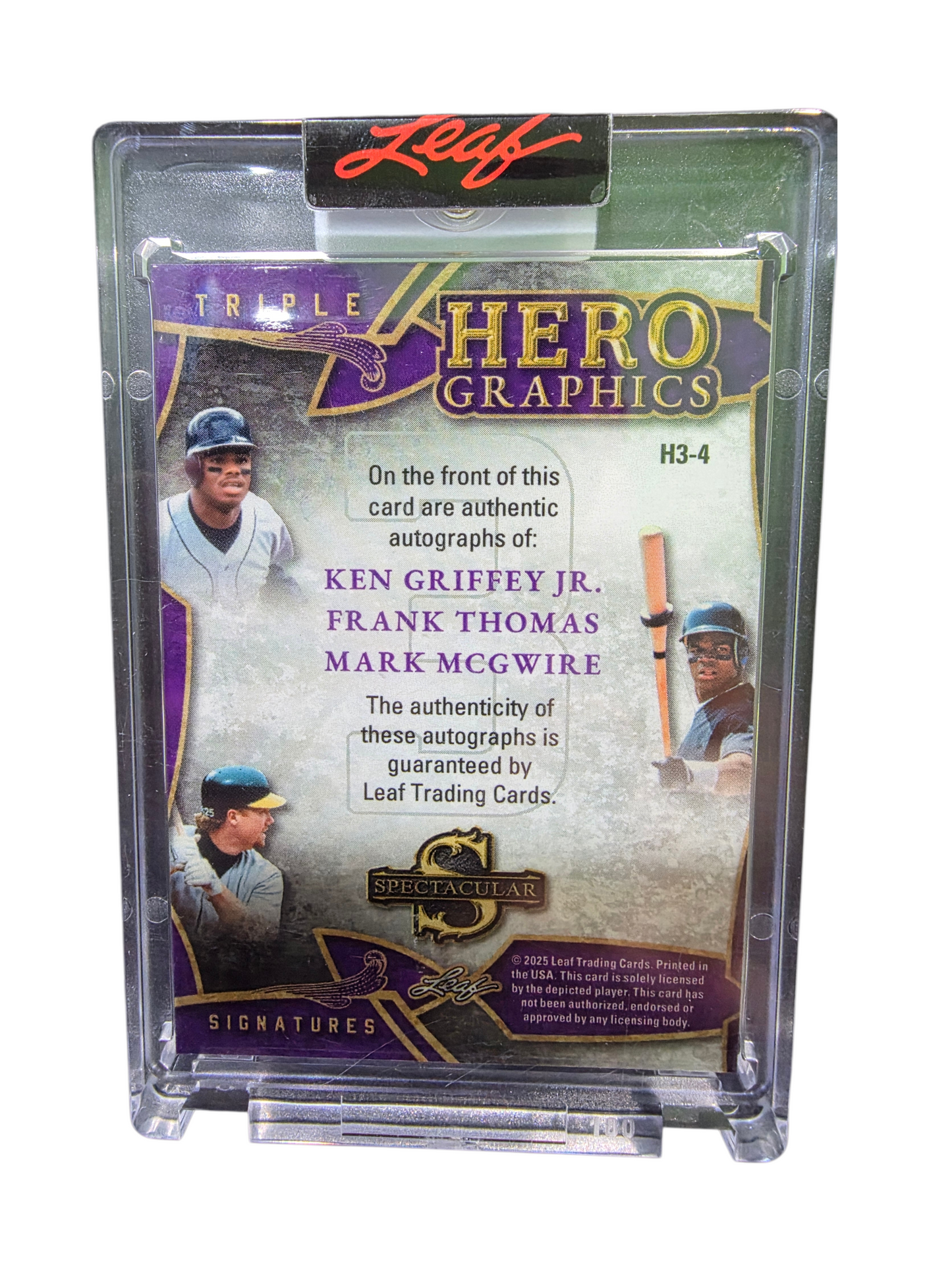 2025 Leaf Triple Hero Ken Griffey Jr. Mark McGwire Frank Thomas #H3-4 5/15
