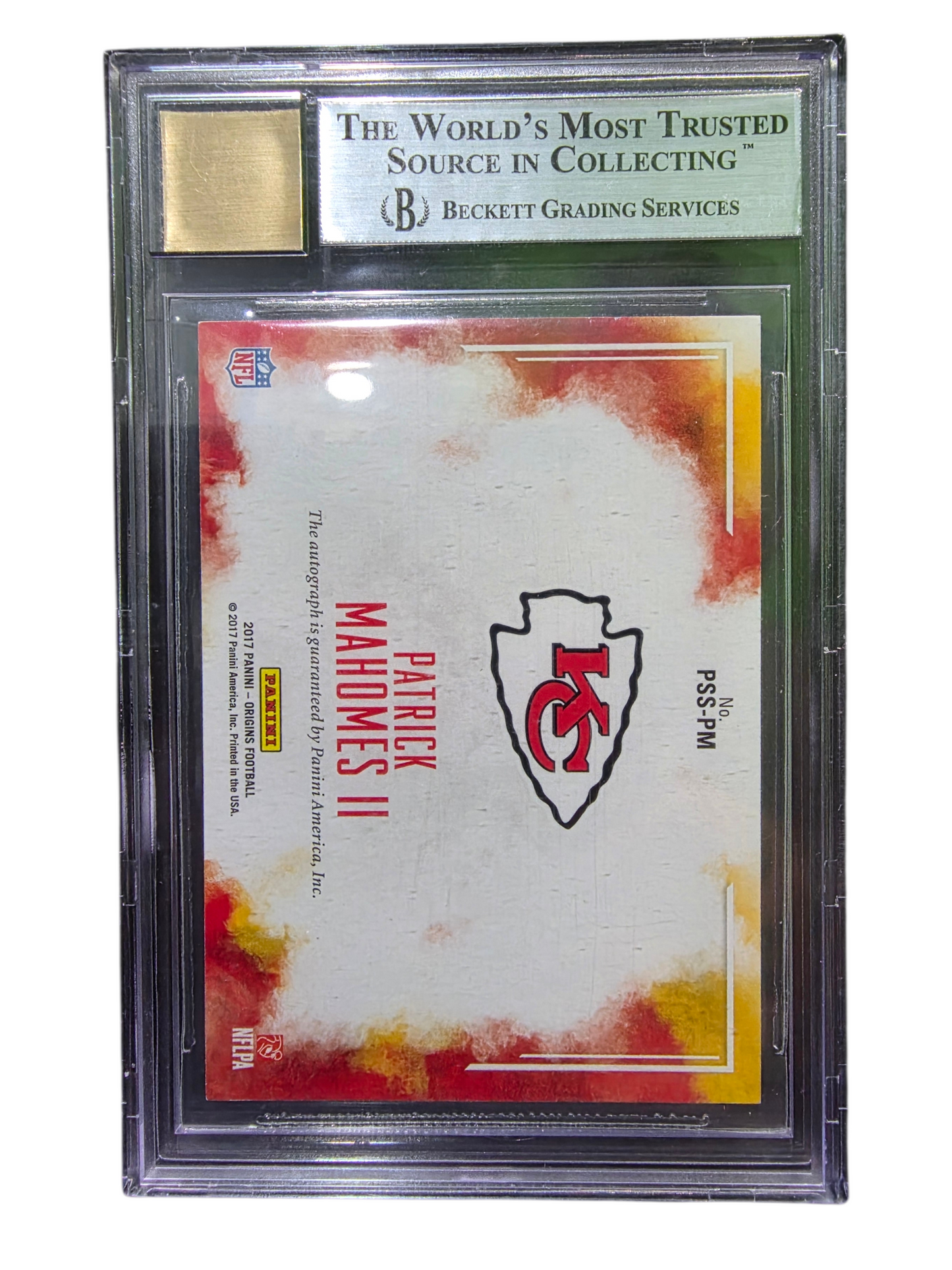 2017 Panini Origins Passing Stars Auto Patrick Mahomes II #2 BGS Auto 10 /25