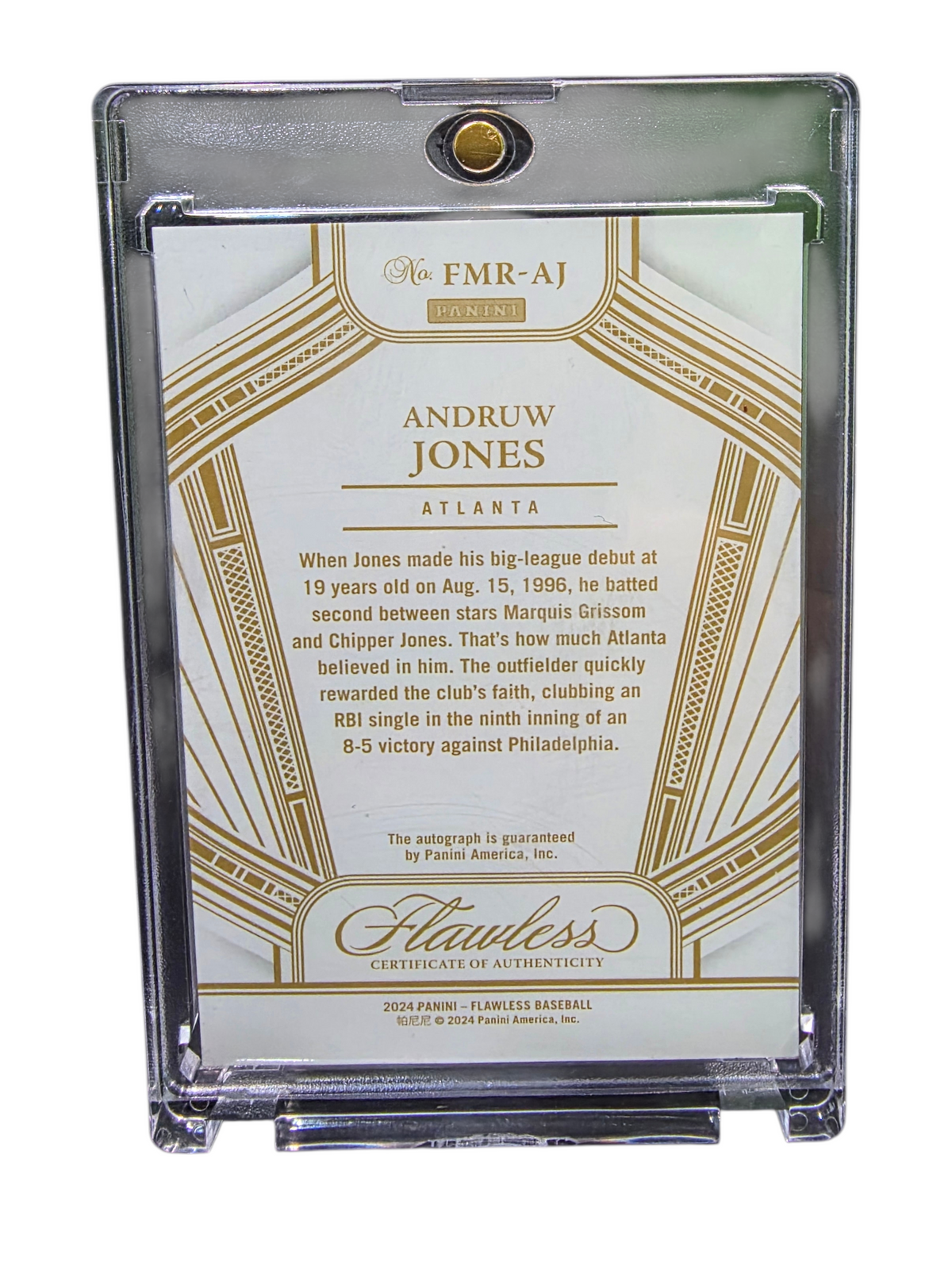 2024 Panini Flawless Baseball Andruw Jones #FMR-AJ 16/20