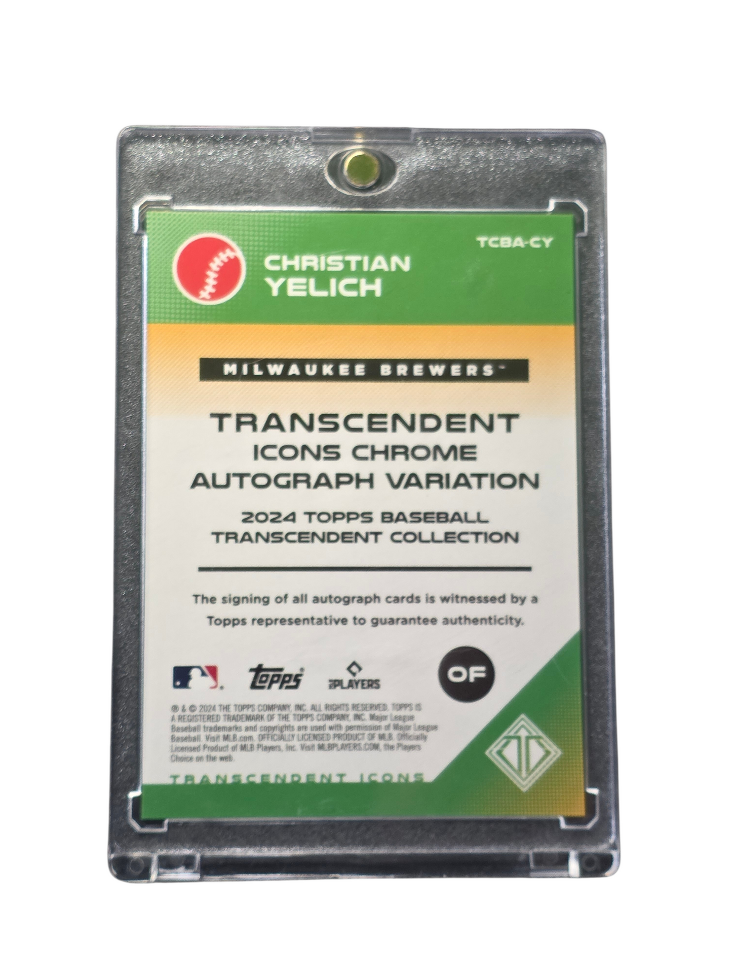 2024 Topps Transcendent Transcendent Icons Christian Yelich #TCBA-CY 12/25