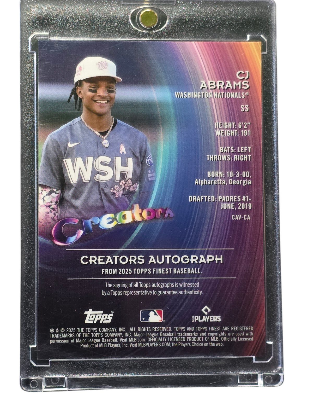 2025 Topps Finest Creators Autograph CJ Abrams #CAV-CA 42/50