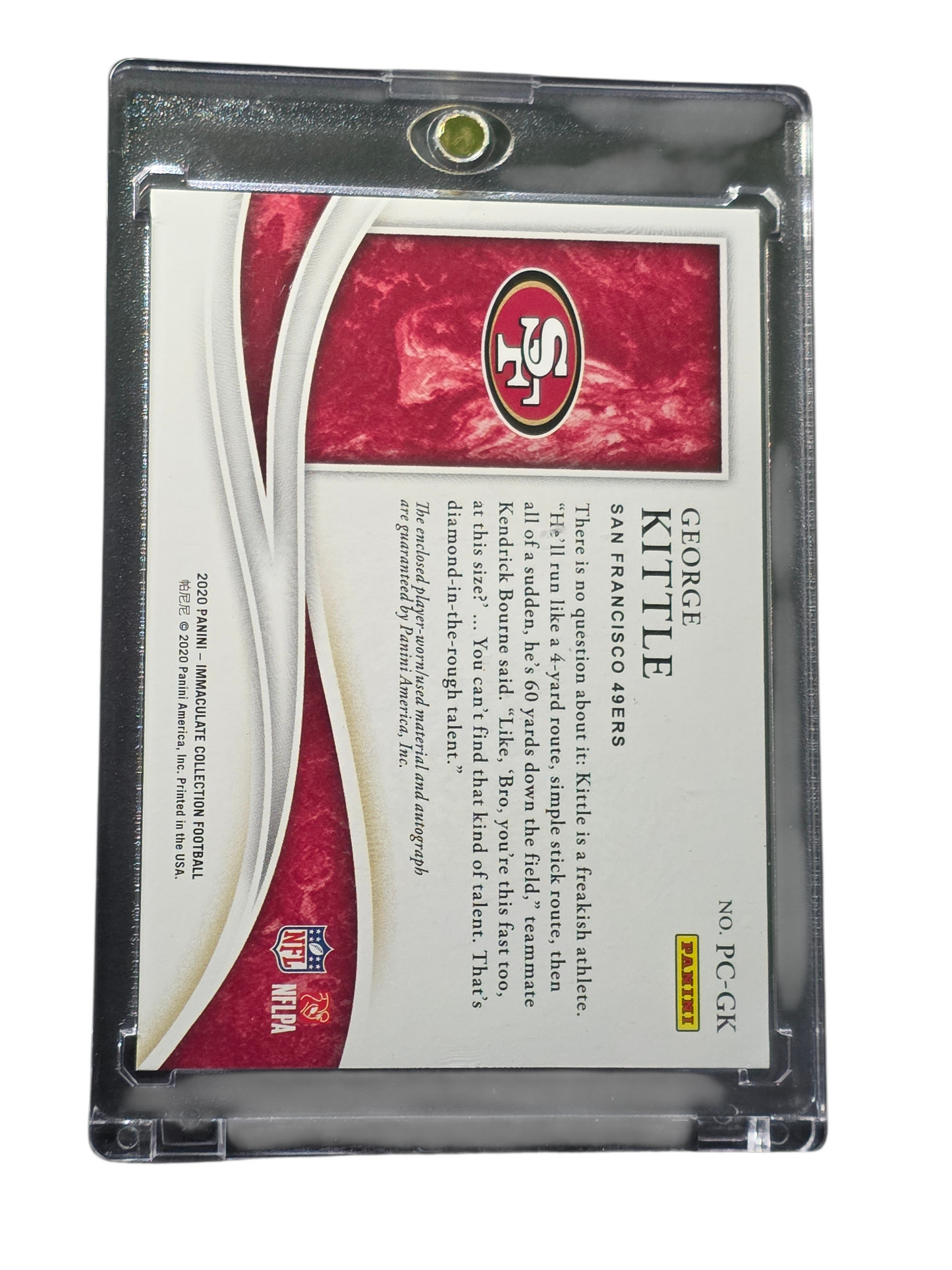 2020 Panini Immaculate Collection Players George Kittle #PC-GK 55/99 Patch