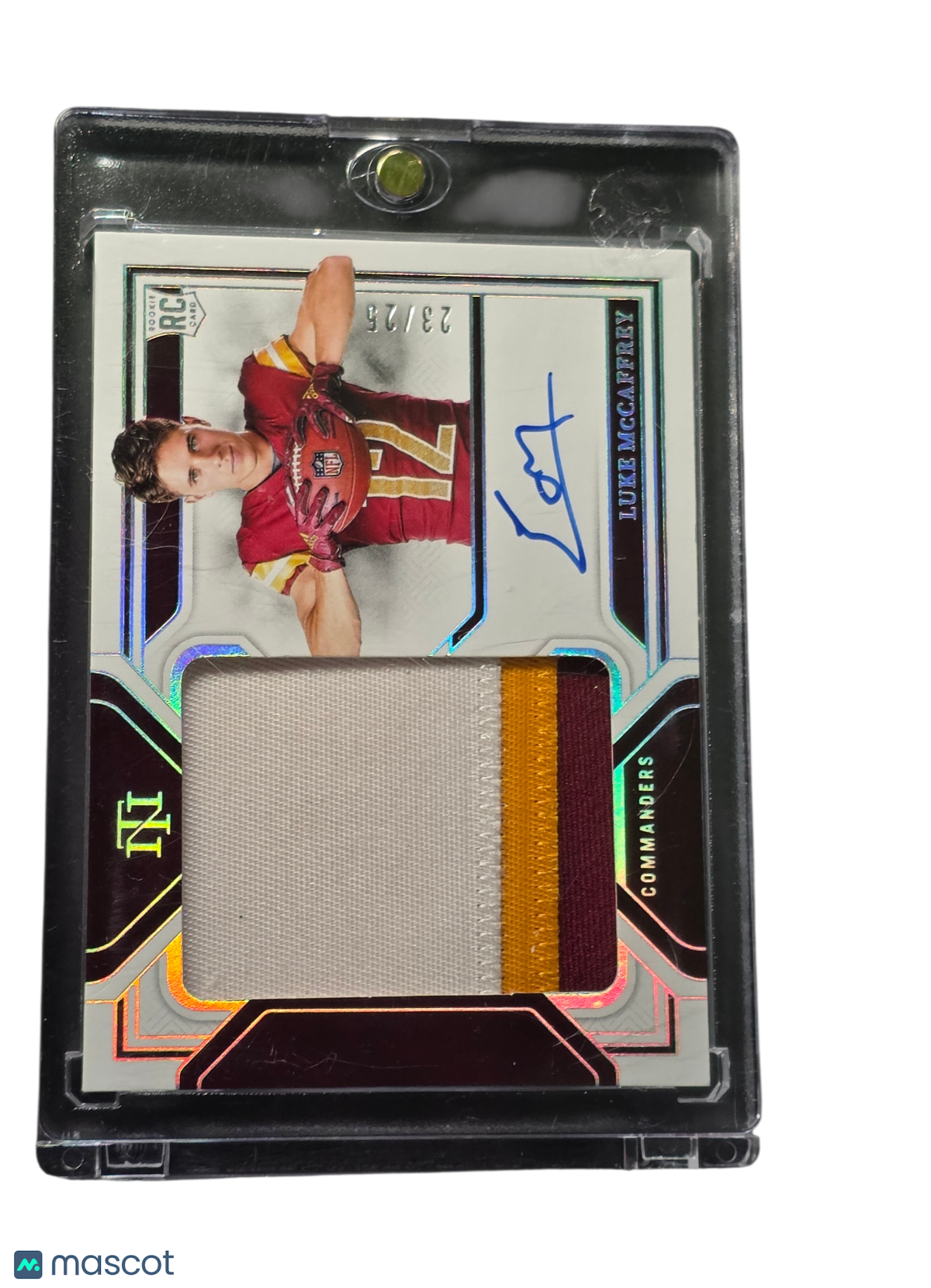 2025 Panini National Treasures Luke McCaffrey RC Patch 23/25