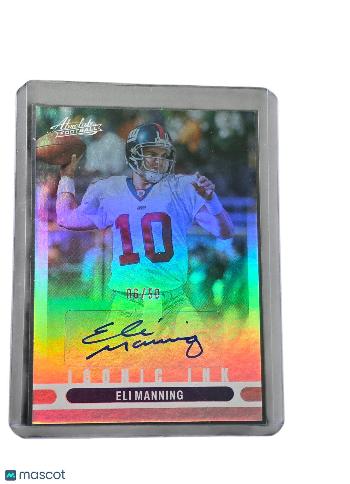 2022 Panini Absolute Football Iconic Ink Eli Manning #II-EM 06/50